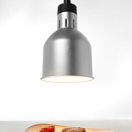 Warmtelamp verstelbaar cilindrisch, HENDI, Zilver, 230V/250W, 175x(H)250mm