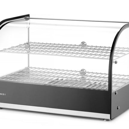 Opzet warmhoudvitrine tweelaags, HENDI, twee niveaus, Zwart, 220-240V/800W, 554x376x(H)376mm