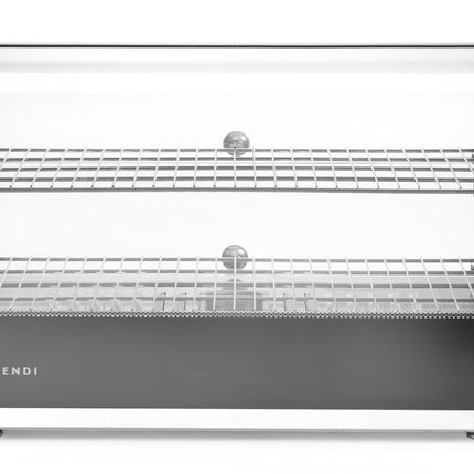 Opzet warmhoudvitrine tweelaags, HENDI, twee niveaus, Zwart, 220-240V/800W, 554x376x(H)376mm