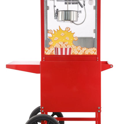 Popcornmachine met kar, HENDI, Rood, 220-240V/1155W, 940x510x(H)1553mm