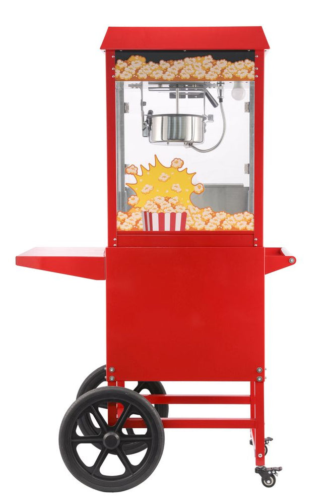 Popcornmachine met kar, HENDI, Rood, 220-240V/1155W, 940x510x(H)1553mm