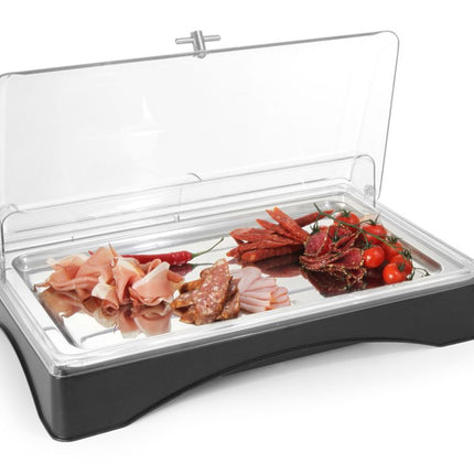 Gekoeld presentatie display met kap - Gastronorm 1/1, HENDI, set, 555x357x(H)175mm