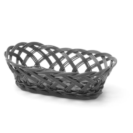 Geweven manden, HENDI, ovaal, Zwart, 225x130x(H)55mm