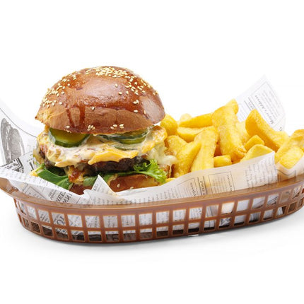 Serveermanden fastfoodstijl, HENDI, Bruin, 6 st., 275x175x(H)38mm