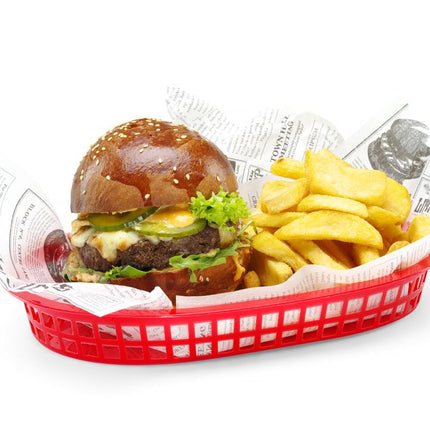 Serveermanden fastfoodstijl, HENDI, Rood, 6 st., 272x175x(H)38mm
