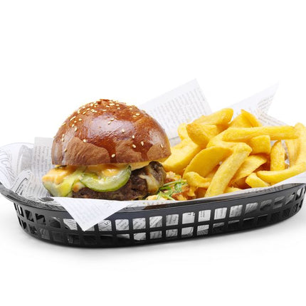 Serveermanden fastfoodstijl, HENDI, Zwart, 6 st., 272x175x(H)38mm