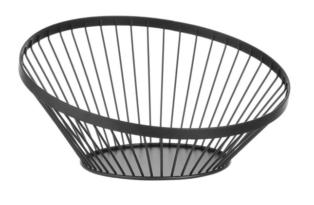 Fruitkorf schuin zwart, HENDI, âŒ€280x(H)130mm