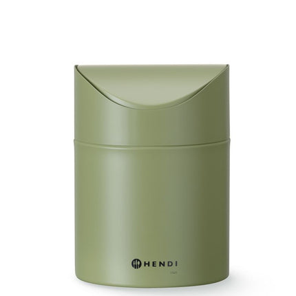 Tafelformaat prullenbak met schommeldeksel, HENDI, 1,2L, Groen, 120x(H)165mm