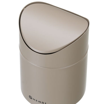 Tafelformaat prullenbak met schommeldeksel, HENDI, 1,2L, Beige, 120x(H)165mm