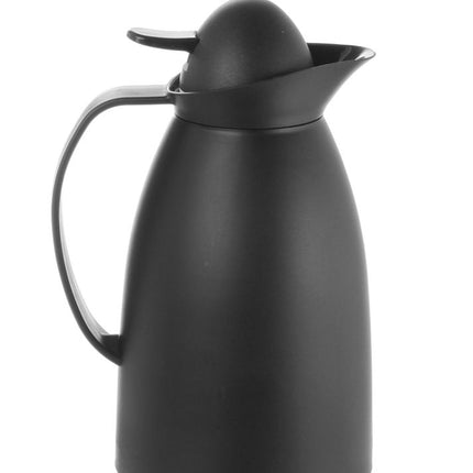 Isoleerkan met glazen binnenfles, HENDI, 1L, Zwart, âŒ€140x(H)268mm