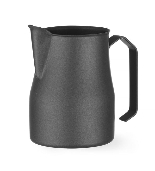 Melkkan matzwart met V-vormige schenktuit, HENDI, 0,7L, Zwart, âŒ€84x(H)130mm