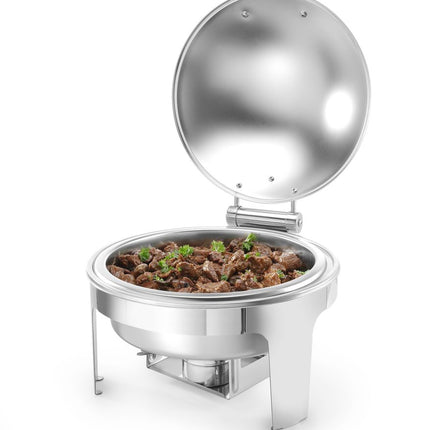 Chafing dish rond satin finish, HENDI, Profi Line, 6L, 465x420x(H)320mm