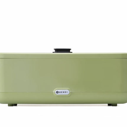 Chafing dish UNIQ, HENDI, designed by Robert Bronwasser, Groen, 220-240V/700W, 607x402x(H)245mm