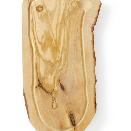 Serveerplank met groef, olijfhout, HENDI, 400x250x(H)18mm