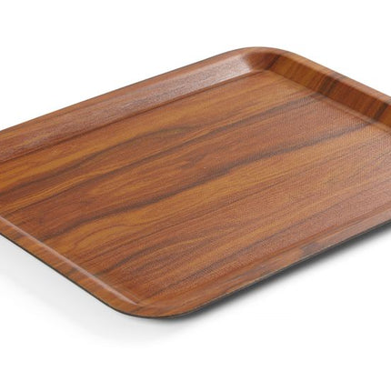 Dienblad, rechthoekig, antislip, gelamineerd, AmerBox, Mahonie, 460x360mm