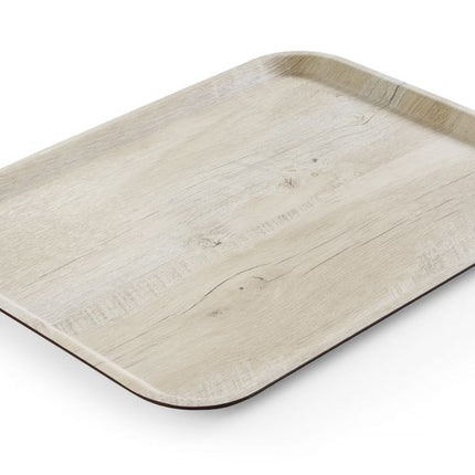 Dienblad van melamine met hout bedrukking, AmerBox, Hout licht, 330x430mm