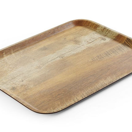 Dienblad van melamine met hout bedrukking, AmerBox, Hout, 330x430mm