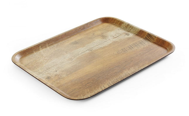 Dienblad van melamine met hout bedrukking, AmerBox, Hout, 330x430mm