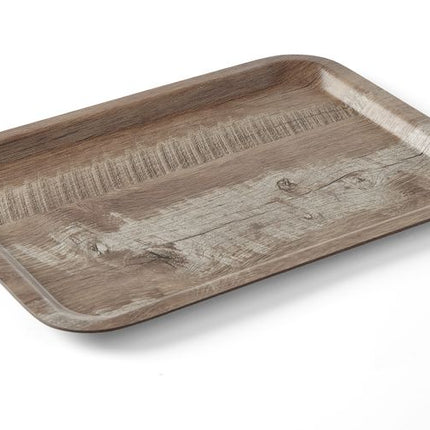 Dienblad van melamine met hout bedrukking, AmerBox, Hout donker, 240x340mm