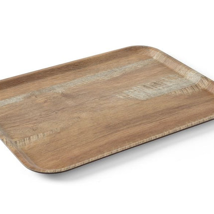 Dienblad van melamine met hout bedrukking, AmerBox, Hout, 370x530mm