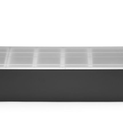 Ingrediëntenhouder - 5 containers, BarUp, Zwart, 480x150x(H)100mm