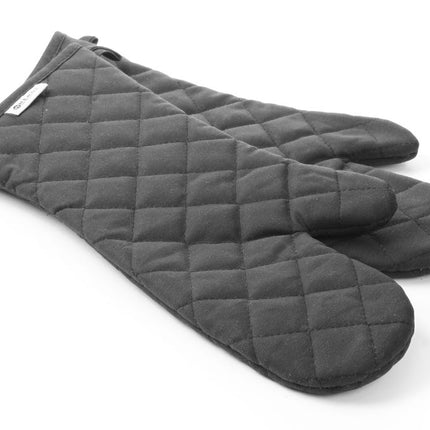 Ovenwanten - 2 stuks, HENDI, katoen met vlamvertragende coating, Zwart, 2 st., (L)380mm