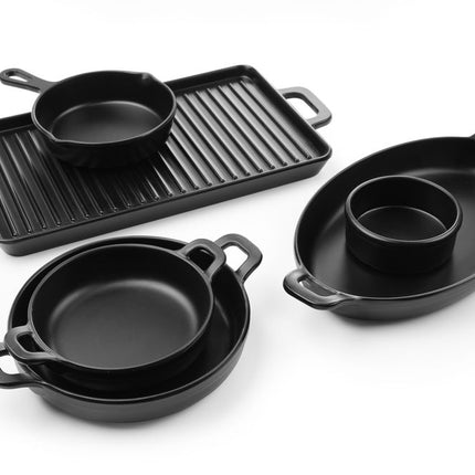 Mini ovale pan Little Chef, Fine Dine, Zwart, 263x140x(H)37mm