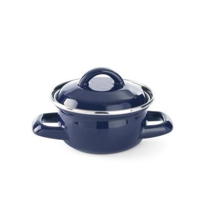 Soep- sauspannetje - met deksel, HENDI, 0,3L, Blauw, âŒ€115x(H)90mm