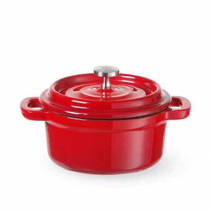 Braadpan geemailleerd gietijzer, HENDI, 0,27L, Rood, 130x100x(H)48mm