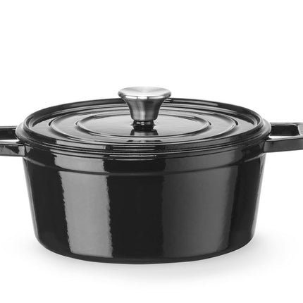 Braadpan geemailleerd gietijzer, HENDI, 3,7L, Zwart, 317x240x(H)105mm