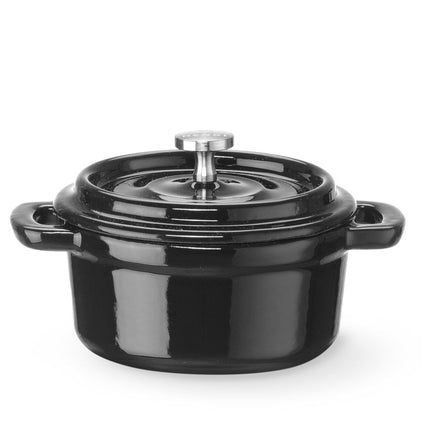 Braadpan geemailleerd gietijzer, HENDI, 0,27L, Zwart, 130x100x(H)48mm