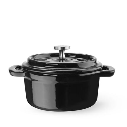 Braadpan geemailleerd gietijzer, HENDI, 0,27L, Zwart, 130x100x(H)48mm