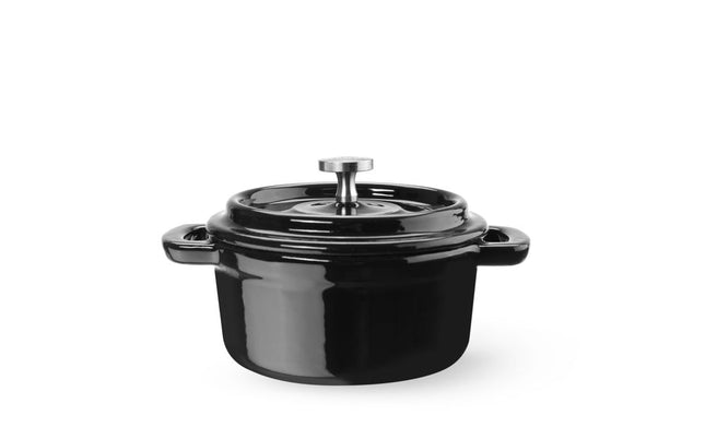 Braadpan geemailleerd gietijzer, HENDI, 0,27L, Zwart, 130x100x(H)48mm