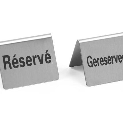 Tafelstandaard Gereserveerd - 4 st., HENDI, Gereserveerd / ReservÃ©, 50x35x(H)40mm