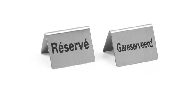 Tafelstandaard Gereserveerd - 4 st., HENDI, Gereserveerd / ReservÃ©, 50x35x(H)40mm
