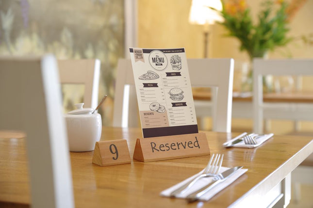 Tafelstandaard reserved, HENDI, "reserved", 152x44x(H)44mm