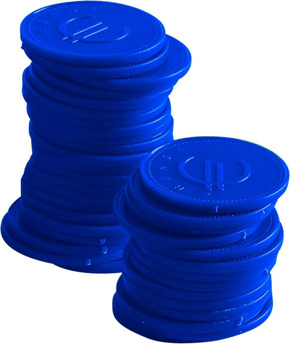 Consumptiemunten - 100 st., BarUp, Blauw, 100 st., âŒ€25mm