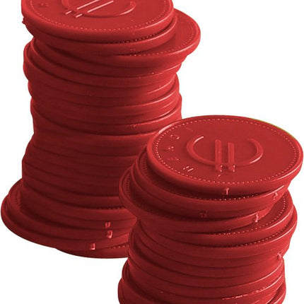 Consumptiemunten - 100 st., BarUp, Rood, 100 st., âŒ€25mm