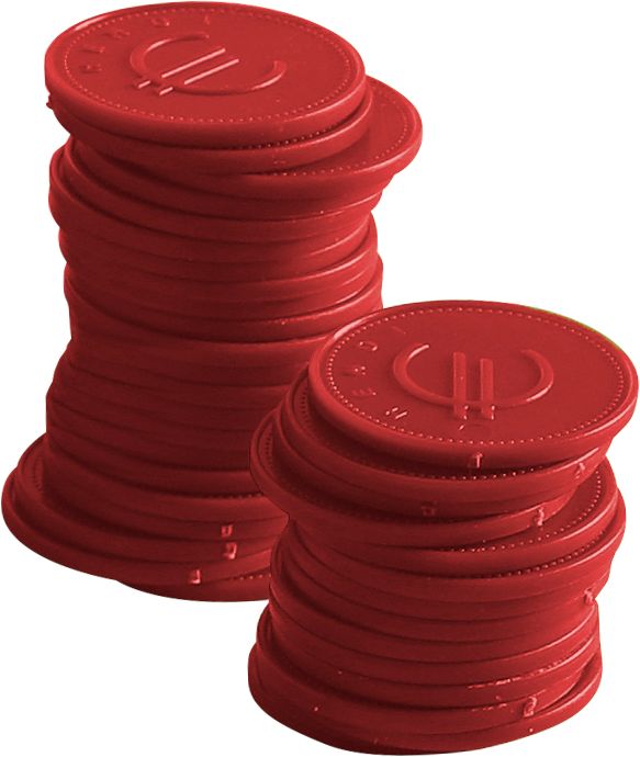 Consumptiemunten - 100 st., BarUp, Rood, 100 st., âŒ€25mm