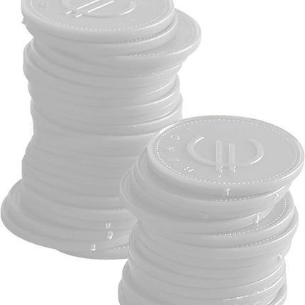 Consumptiemunten - 100 st., BarUp, Wit, 100 st., âŒ€25mm
