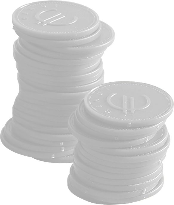 Consumptiemunten - 100 st., BarUp, Wit, 100 st., âŒ€25mm