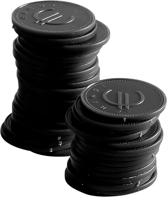Consumptiemunten - 100 st., BarUp, Zwart, 100 st., âŒ€25mm