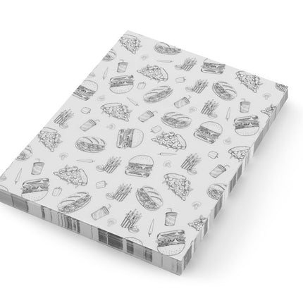 Vestbestendig papier, HENDI, Illustratie fast-food patroon, 500 st., 200x250mm