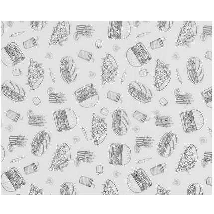 Vestbestendig papier, HENDI, Illustratie fast-food patroon, 500 st., 200x250mm