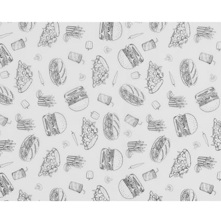 Vestbestendig papier, HENDI, Illustratie fast-food patroon, 500 st., 250x350mm