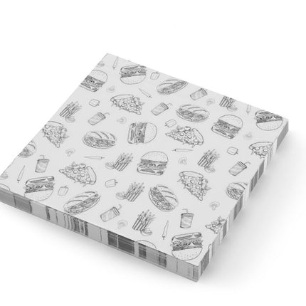 Vestbestendig papier, HENDI, Illustratie fast food patroon, 500 st., 305x305mm