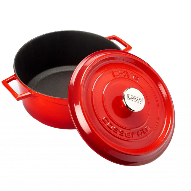 LAVA GIETIJZEREN BRAADPAN Ø24 ROOD