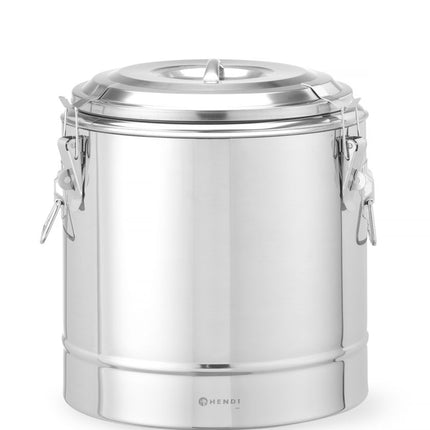 GeÃ¯soleerde draagbare container, HENDI, Kitchen Line, 19L, Zilver, âŒ€350x(H)400mm