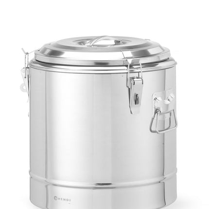 GeÃ¯soleerde draagbare container, HENDI, Kitchen Line, 19L, Zilver, âŒ€350x(H)400mm