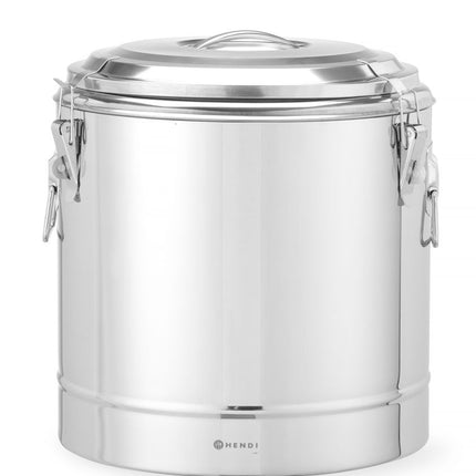 GeÃ¯soleerde draagbare container, HENDI, Kitchen Line, 31L, Zilver, âŒ€400x(H)445mm